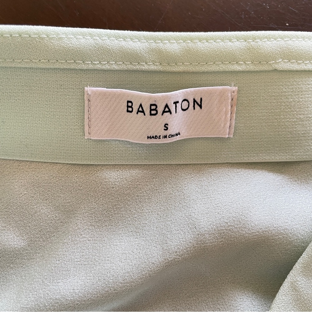 BABATON Resolution Strapless Dress Luxury Mirror Crepe XS Maxi Dress Mint Green - Picture 10 of 13